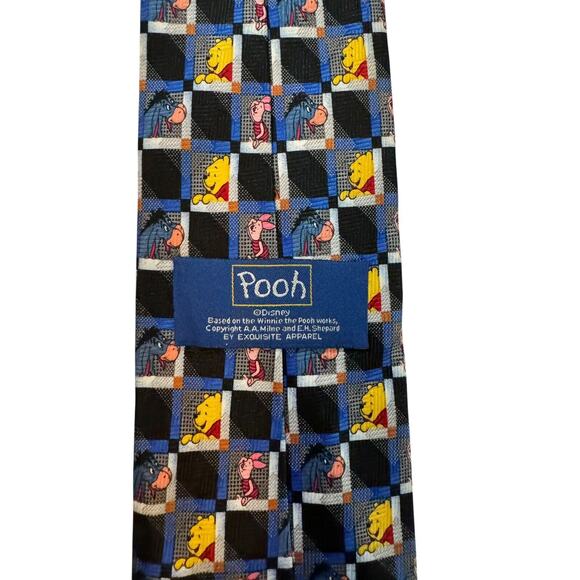 Disney Winnie The Pooh Piglet Eeyore Tigger Vintage Novelty Necktie Cartoon - Picture 4 of 7